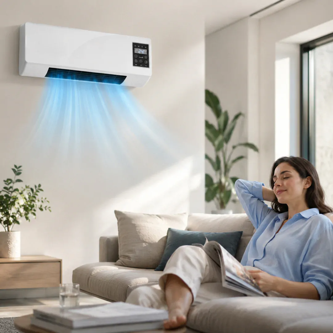 Relaxing in a comfortable room cooled by LifeGauge Breeze