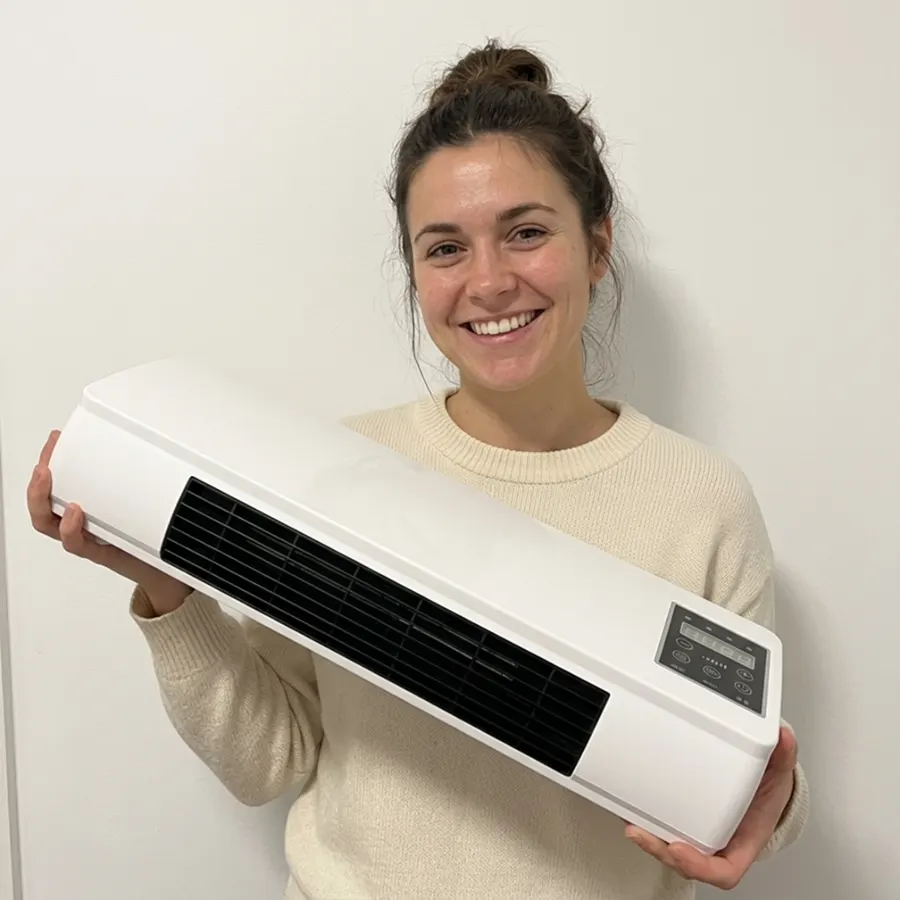 Lena K. holding her LifeGauge Breeze unit, verified purchase review